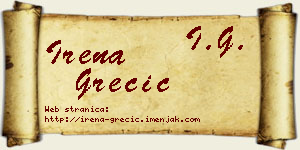 Irena Grečić vizit kartica